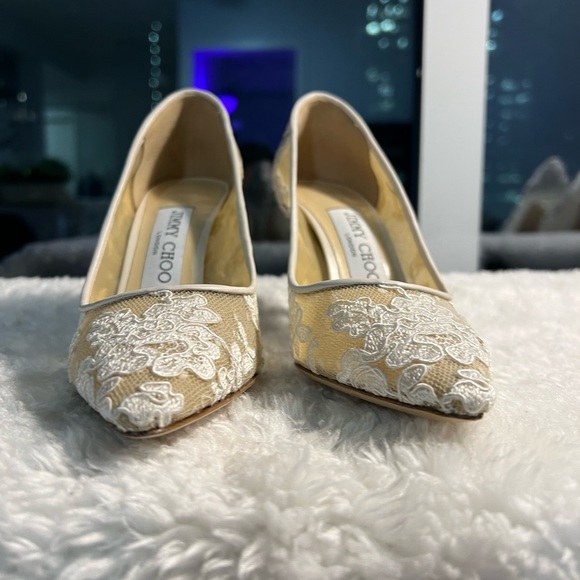 Jimmy Choo Romy 85 Lace Pumps - Picture 8 of 8